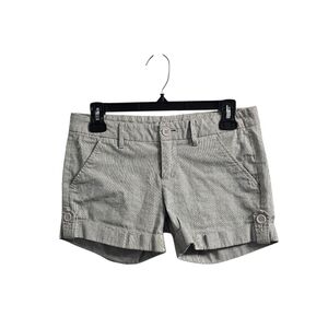 Cielo Classic Grey Striped Cuffed Shorts Medium Low Rise